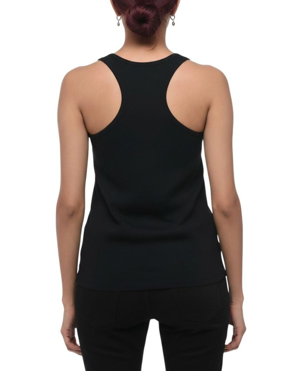 Jil Sander Black Solid Scoop Neck Top