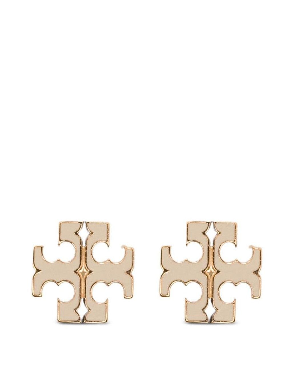 Tory Burch Natural Golden Signature Stud Earrings