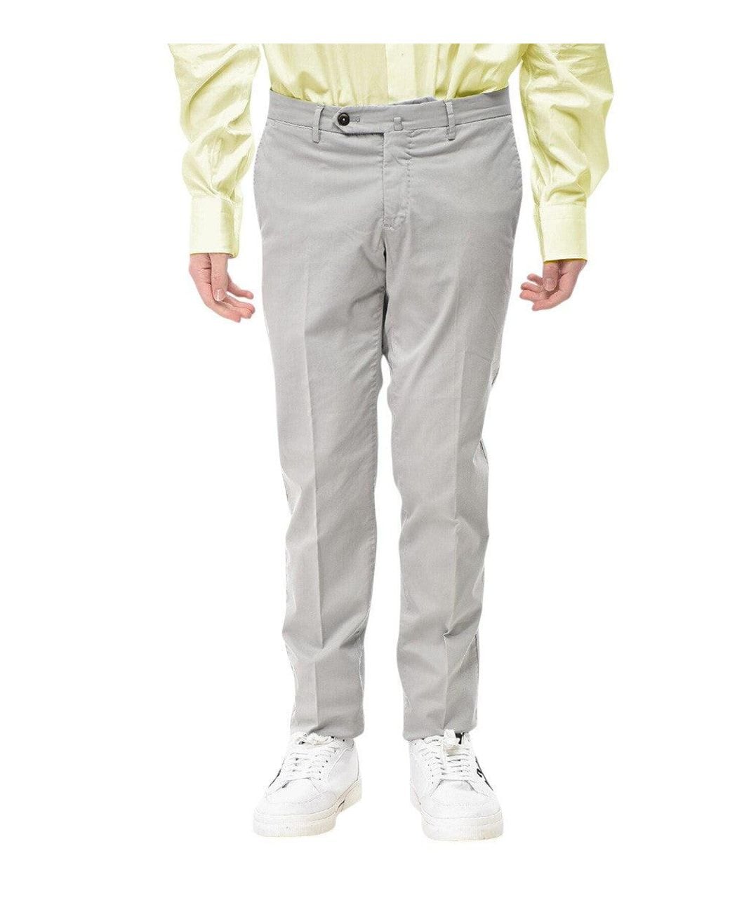 PT01 Gray Slim Chino Trousers for men