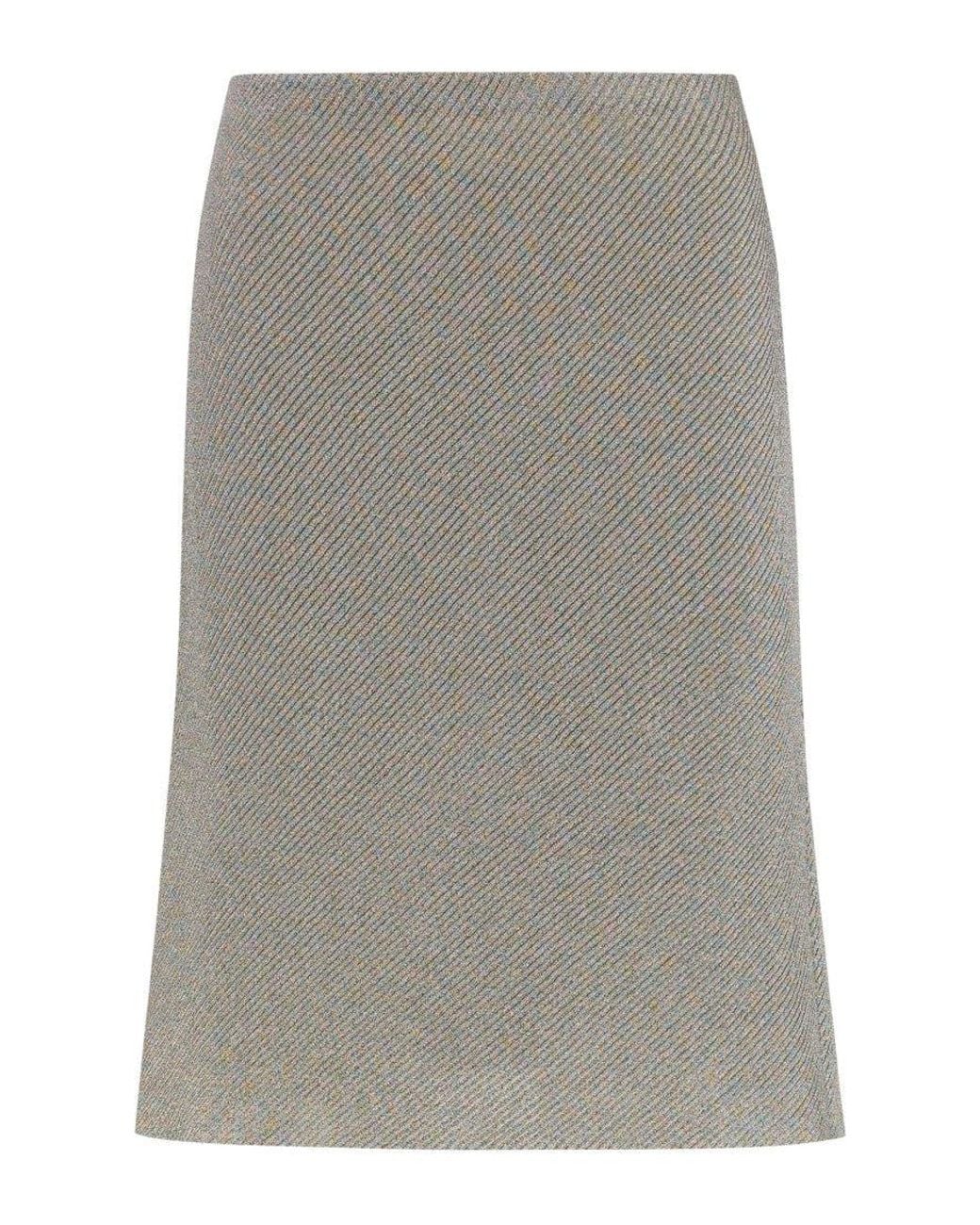 Miu Miu Gray Textured Mini Skirt