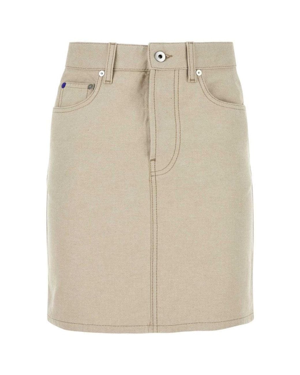 Burberry Natural Sand Denim Mini Skirt