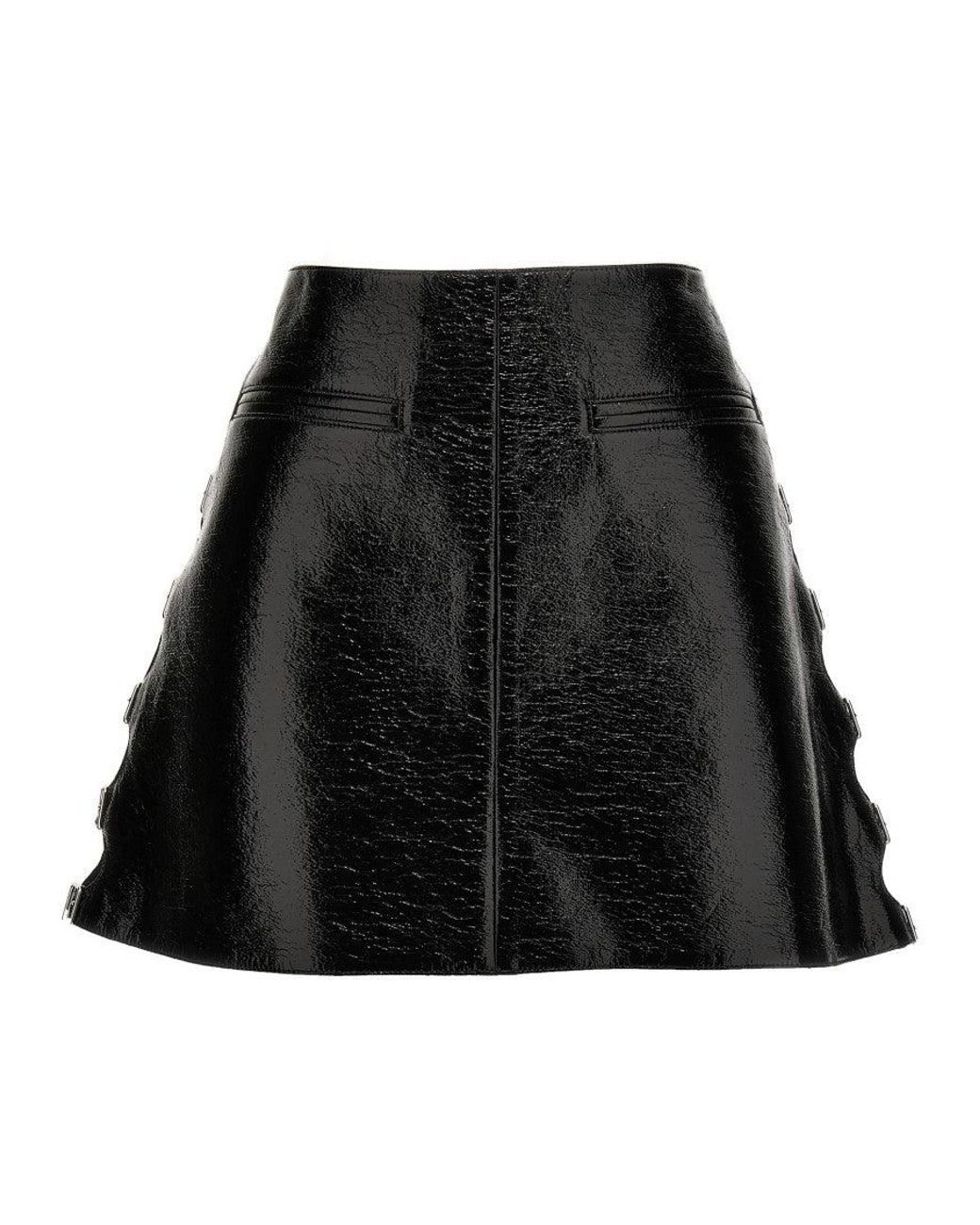 Courreges Black Vinyl Miniskirt