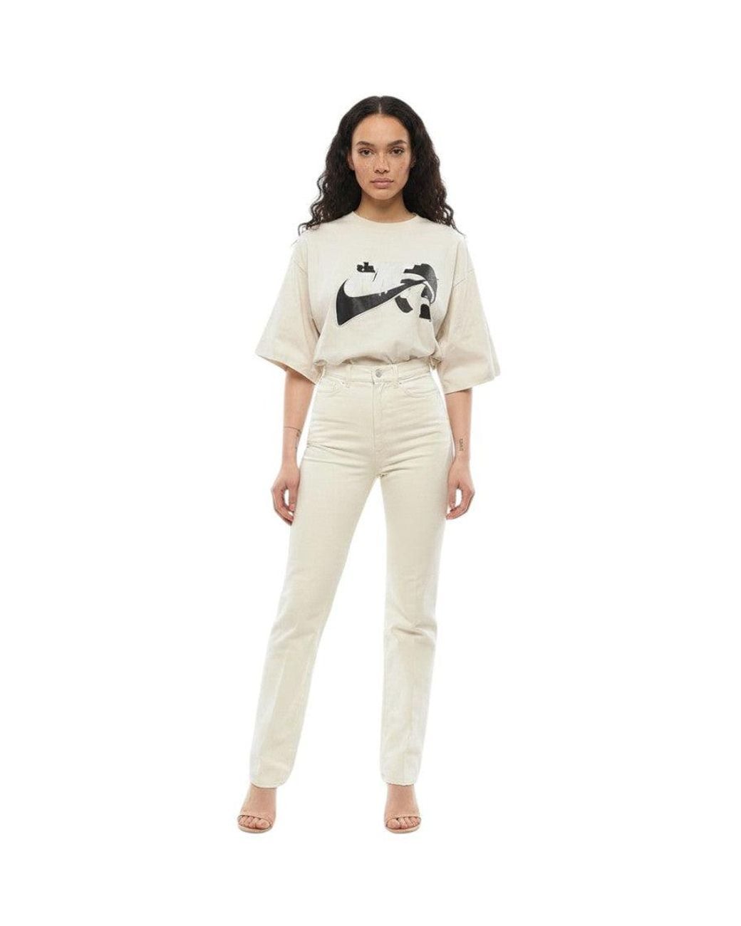 Made In Tomboy White Off High Rise Jeans