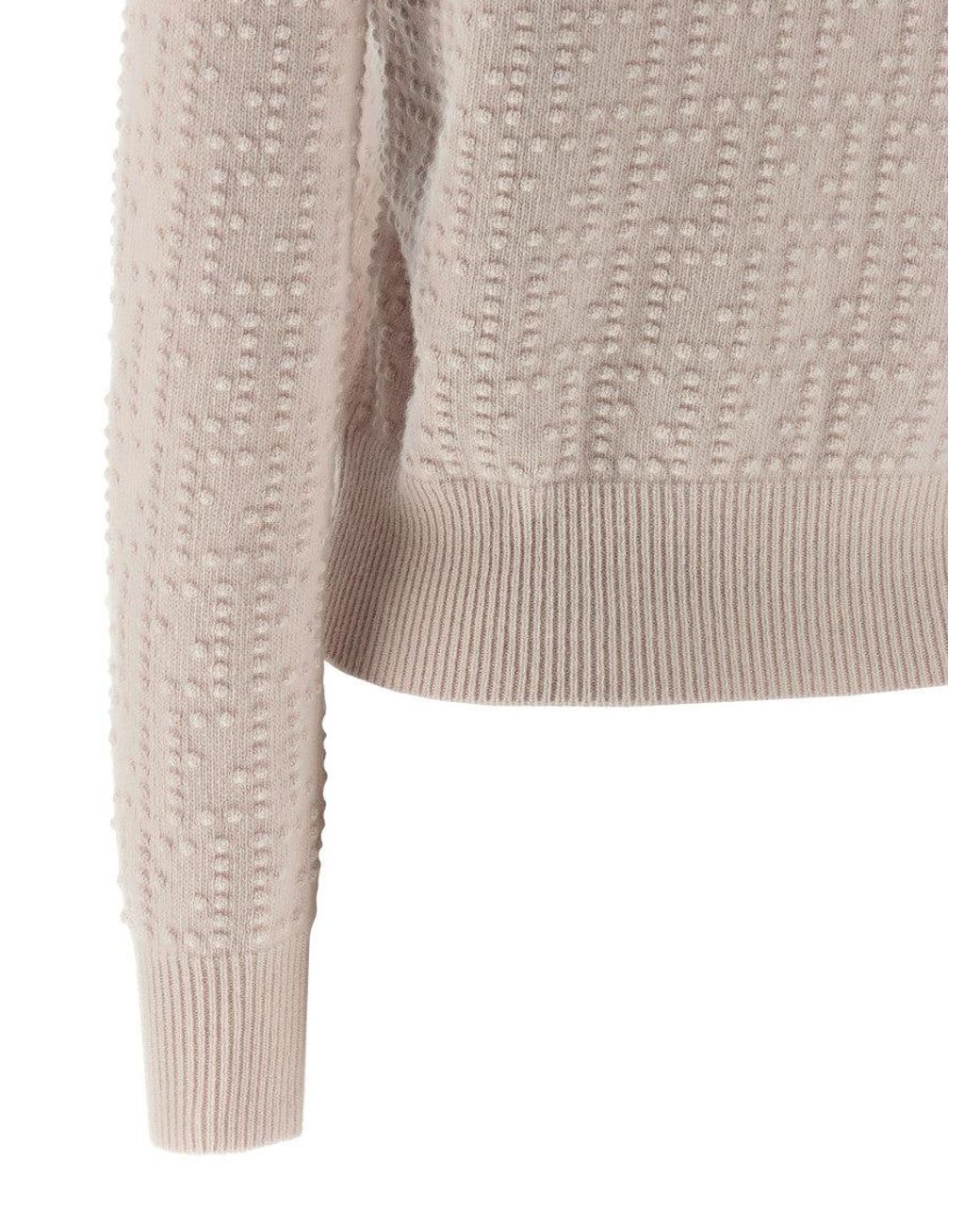 Fendi White 'Pon Pon' Sweater