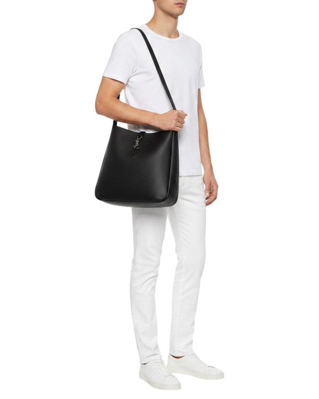 Saint Laurent Black Le 5 A 7 Large Crossbody Bag for men