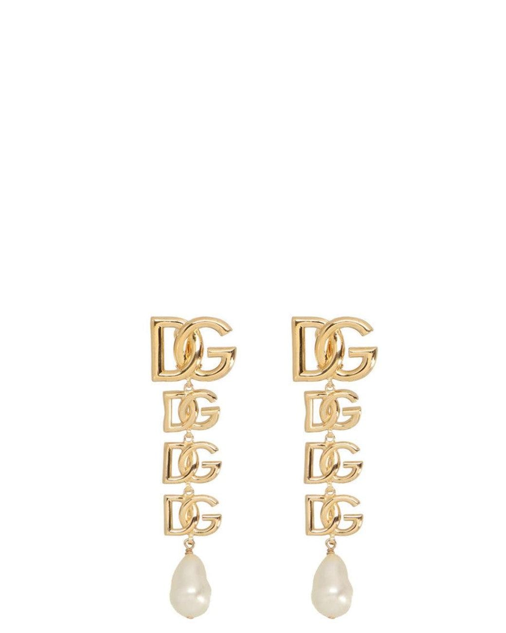 Dolce & Gabbana Metallic Logo Earrings