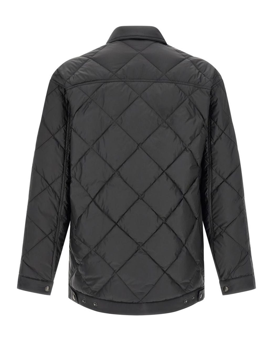 Prada Gray Logo Quilted Jacket for men