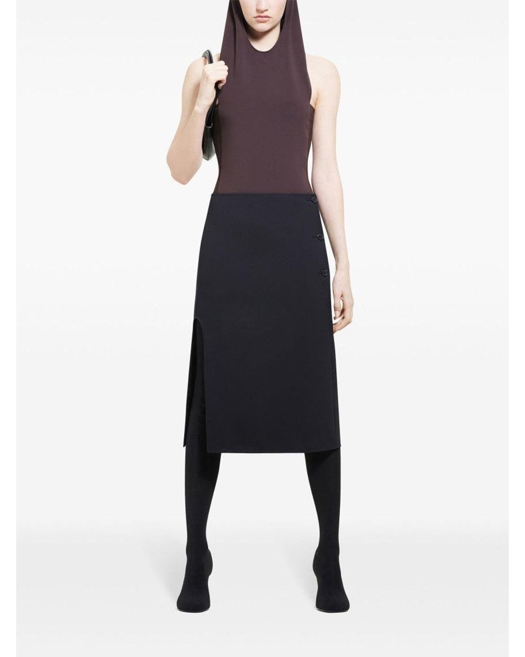 Courreges Purple Dark Illusion Hooded Bodysuit