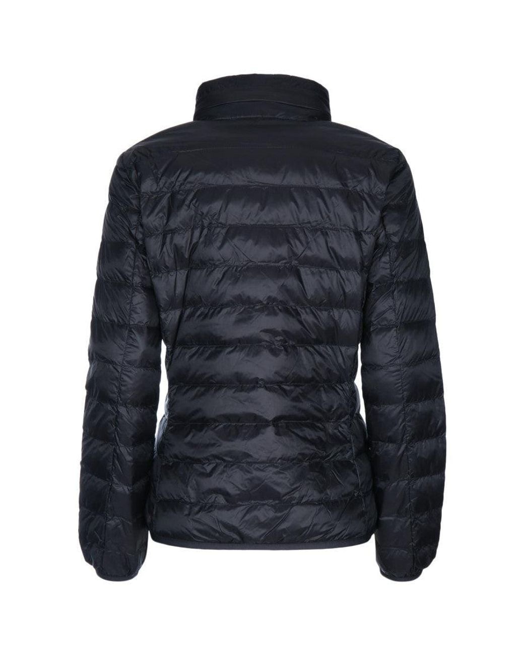 EA7 Black Quilted Mock Collar Jacket