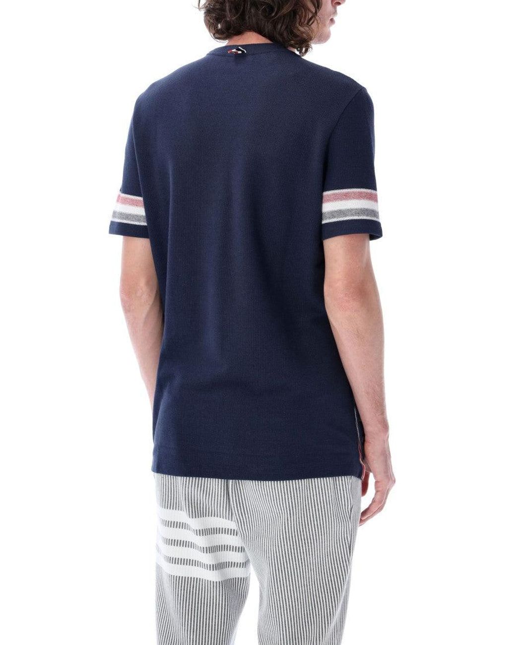 Thom Browne Blue Crew Neck T-Shirt for men