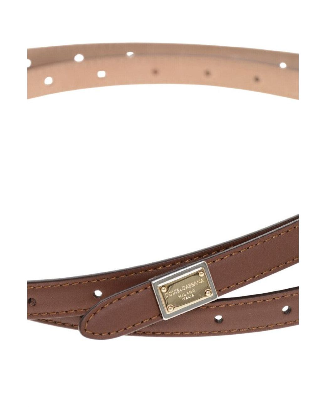 Dolce & Gabbana White Logo Slim Belt