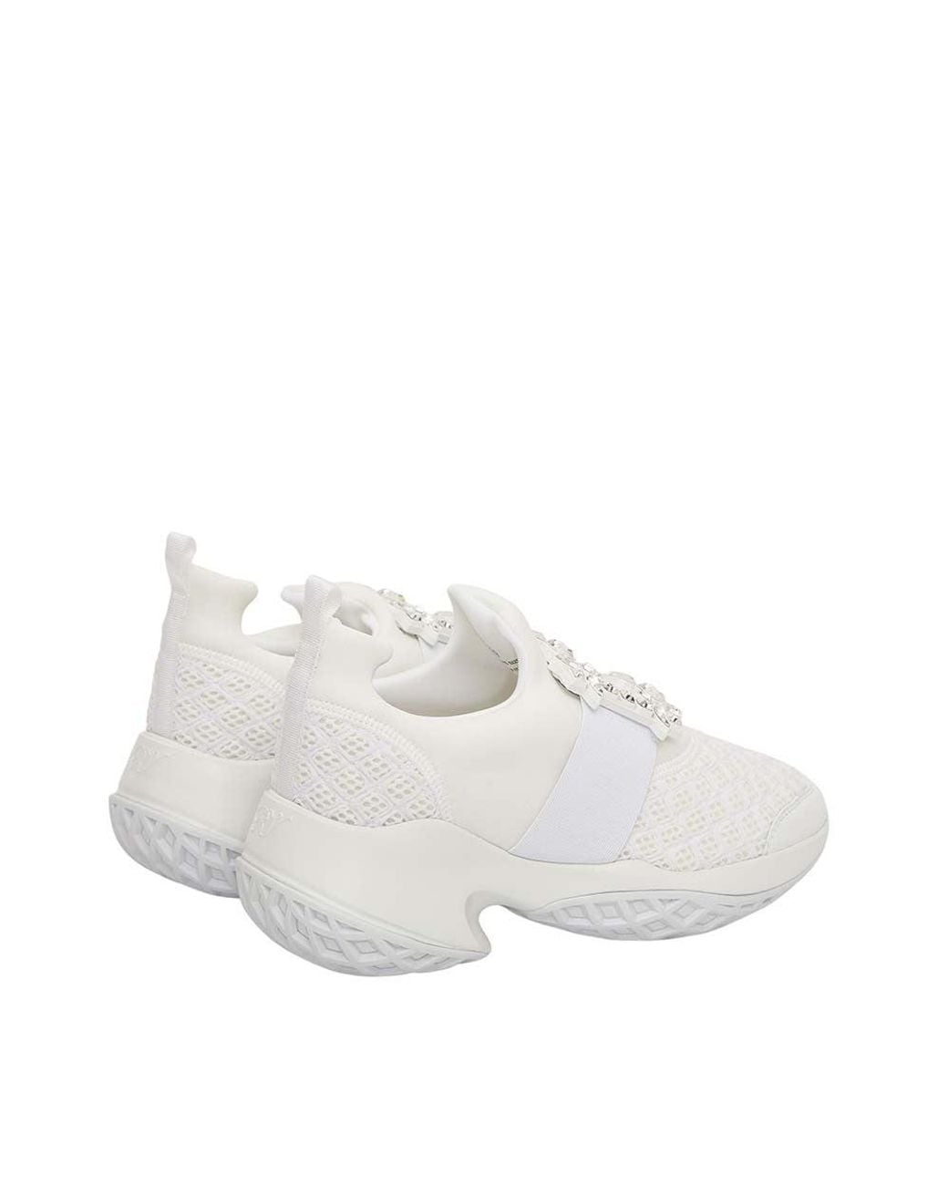 Roger Vivier White Crystal Sneakers