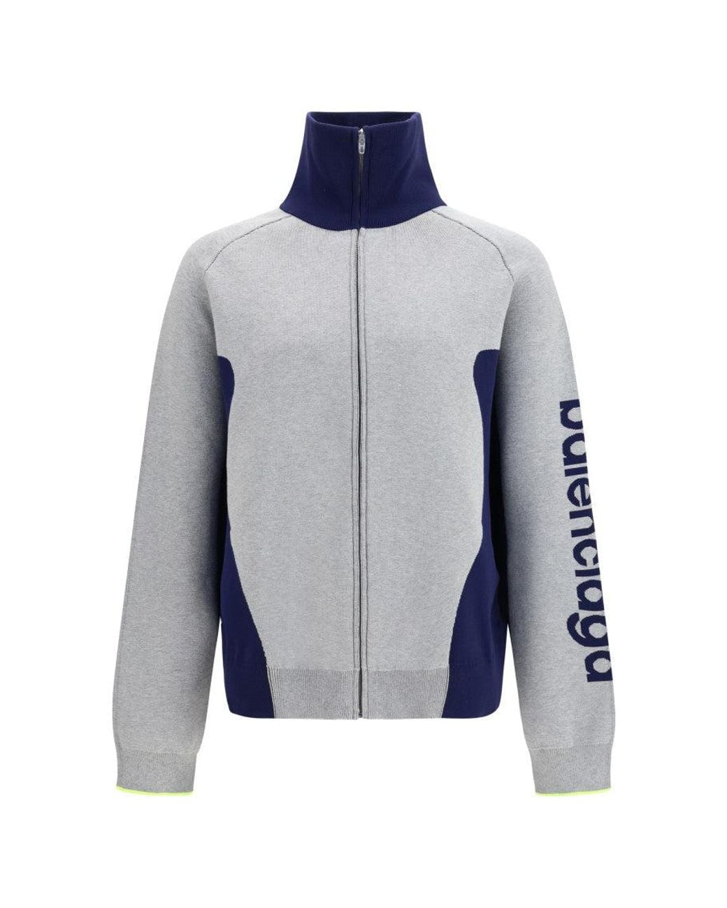 Balenciaga Blue Logo Zip Up Cardigan for men