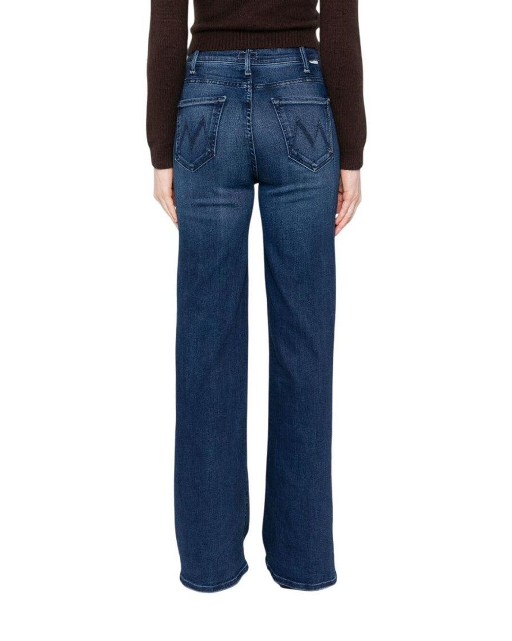 Mother Blue Flared High Rise Jeans