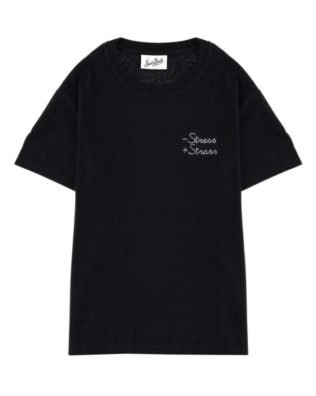 Mc2 Saint Barth Black Graphic Crew Neck T-Shirt
