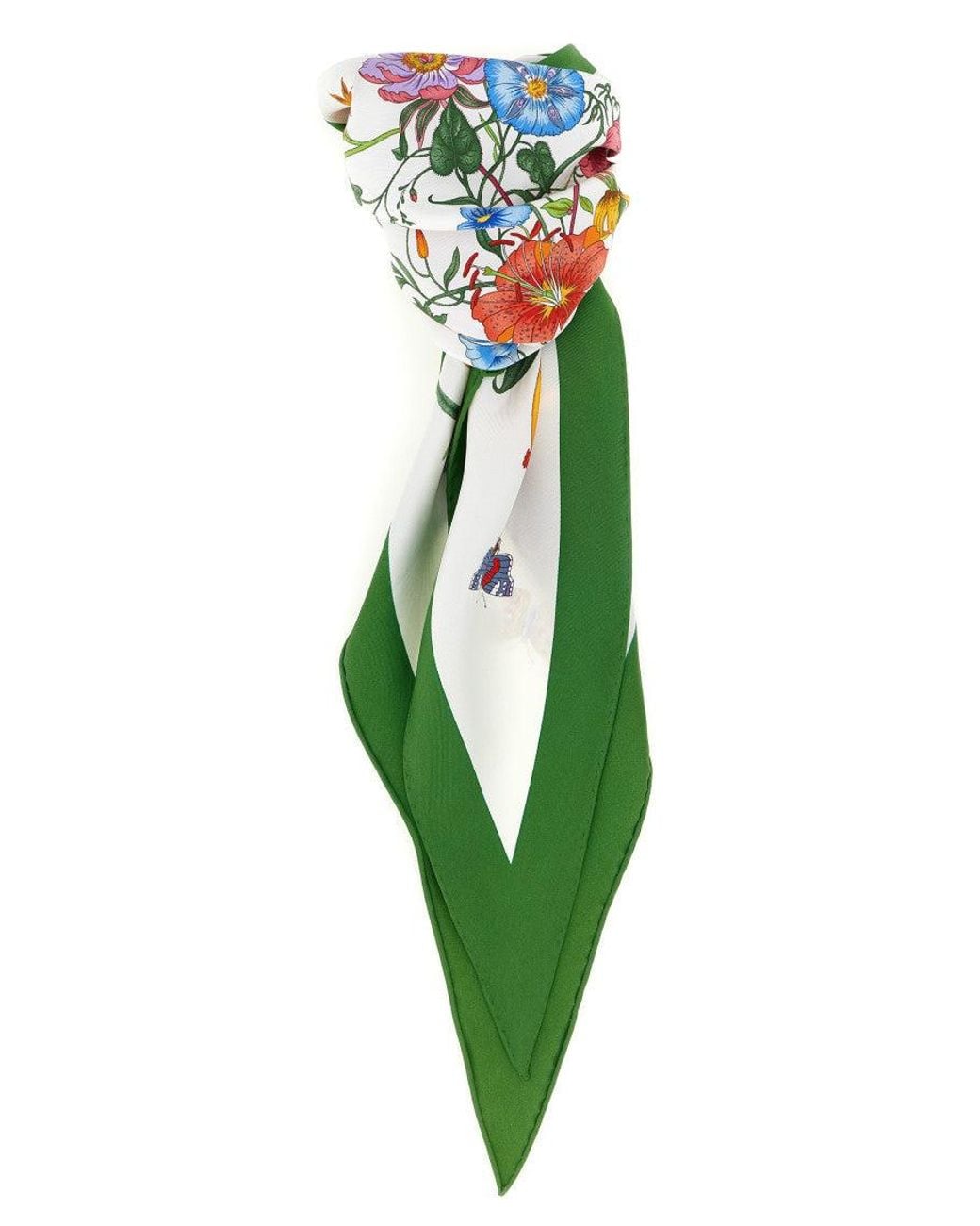 Gucci Green Floral Scarf