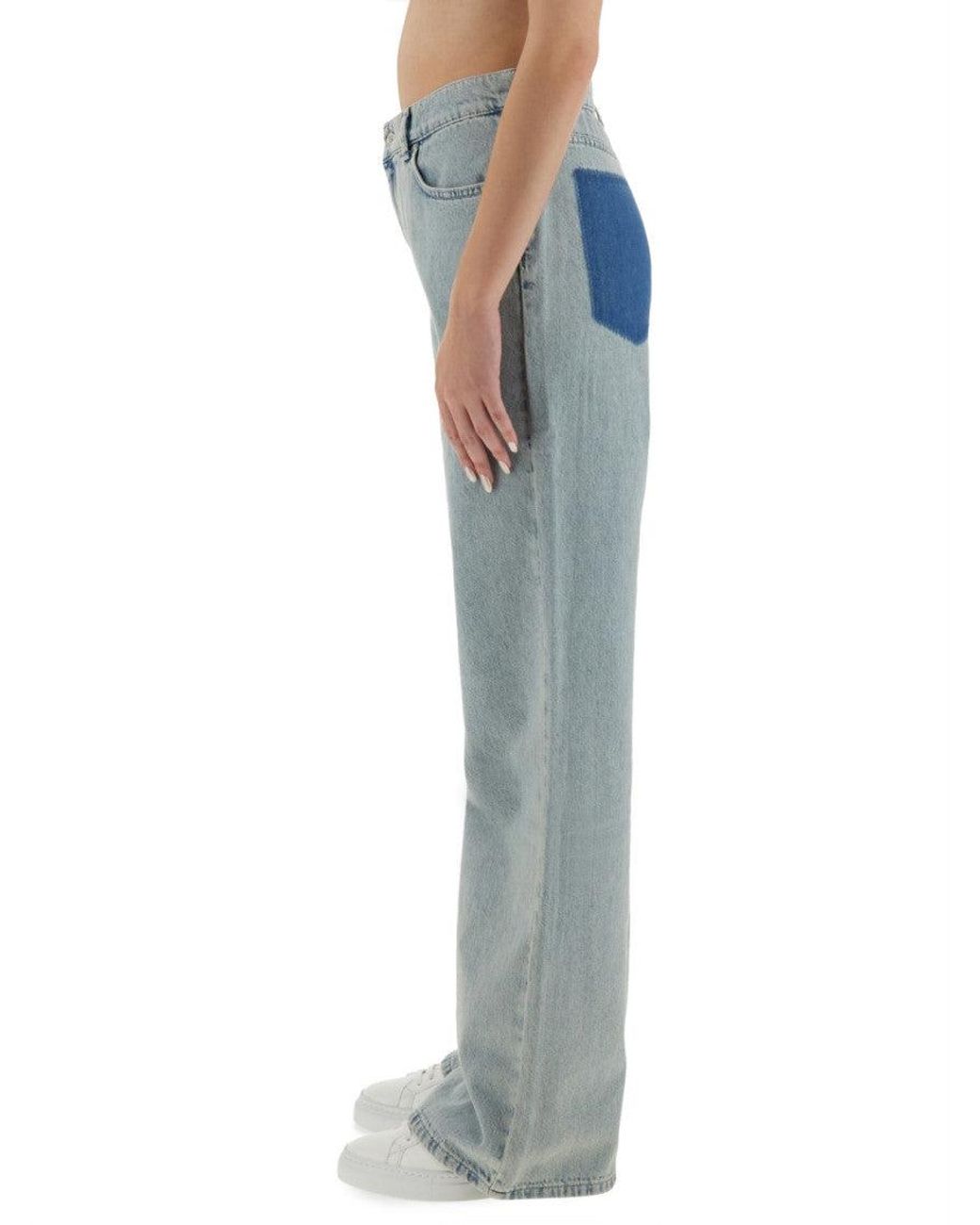 Moschino Blue Denim Flared High Rise Jeans