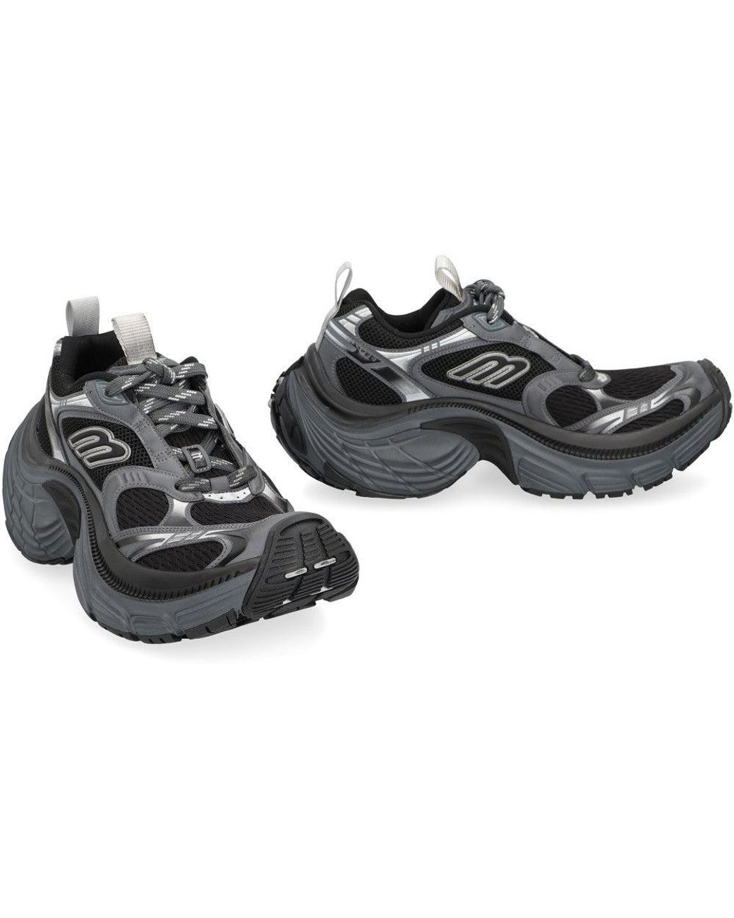 Balenciaga Black Logo Lace Up Sneakers for men