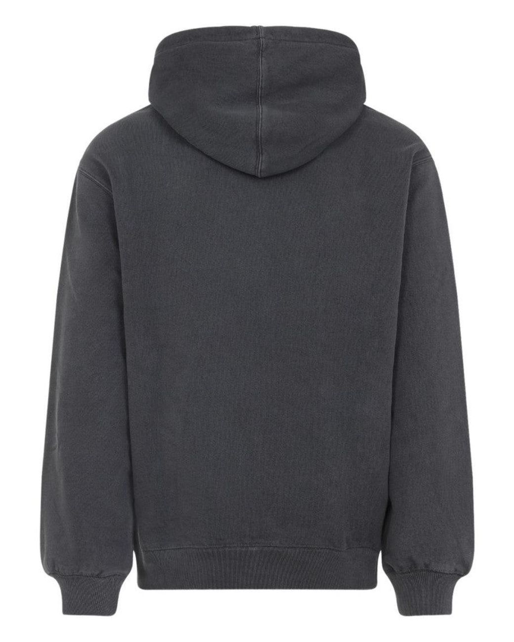 Carhartt Gray Logo Cotton Hoodie for men