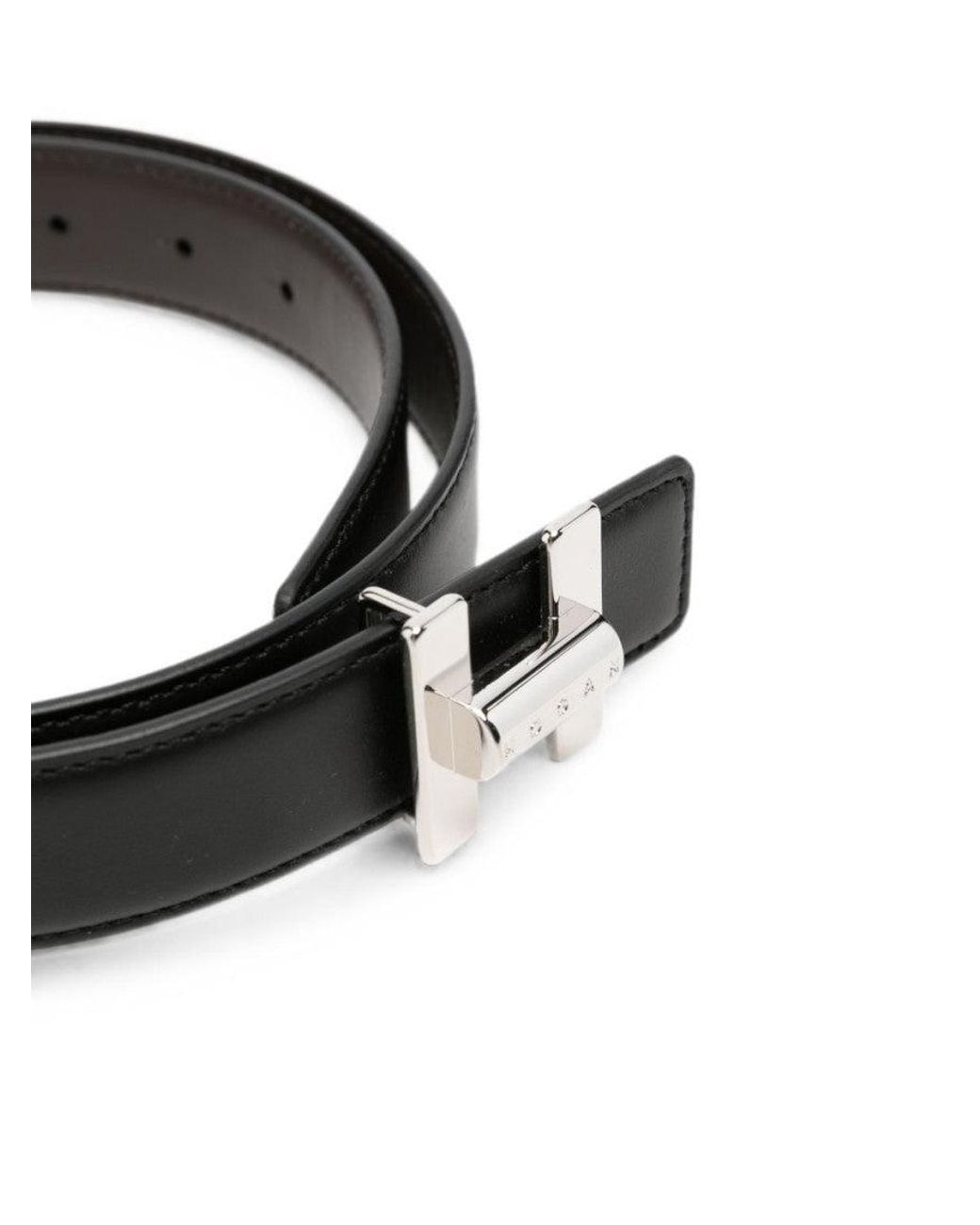 Hogan Black Solid Formal Belt