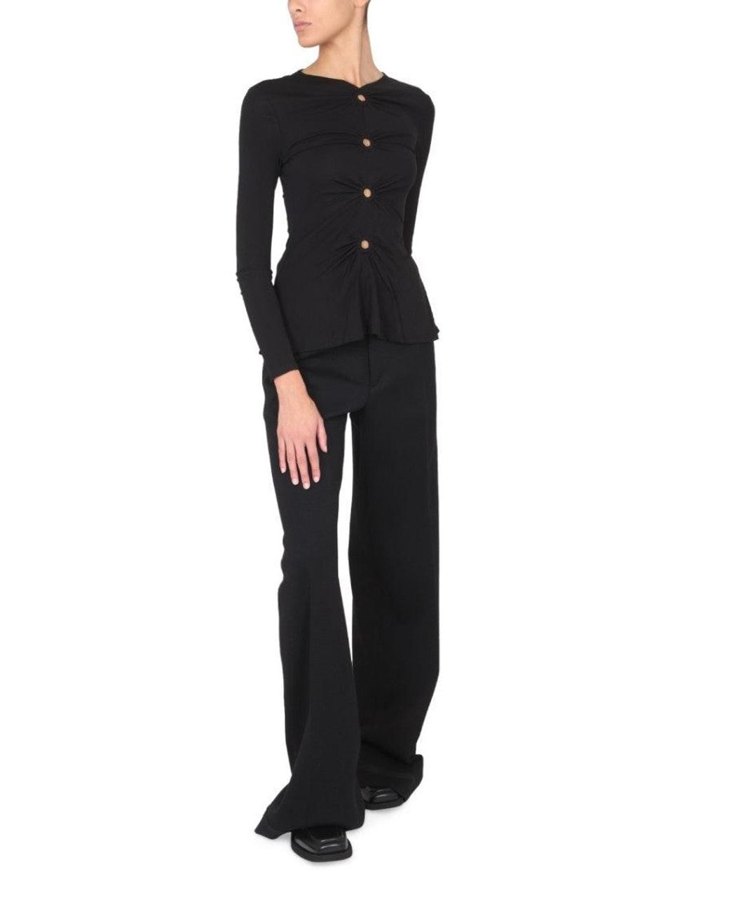 Proenza Schouler Black Solid Round Neck Sweater