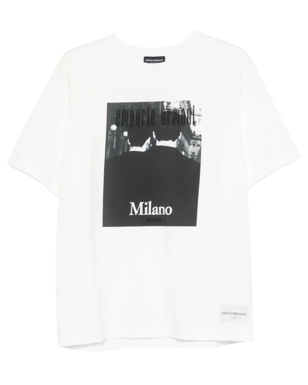 Emporio Armani White Graphic Regular T-Shirt for men
