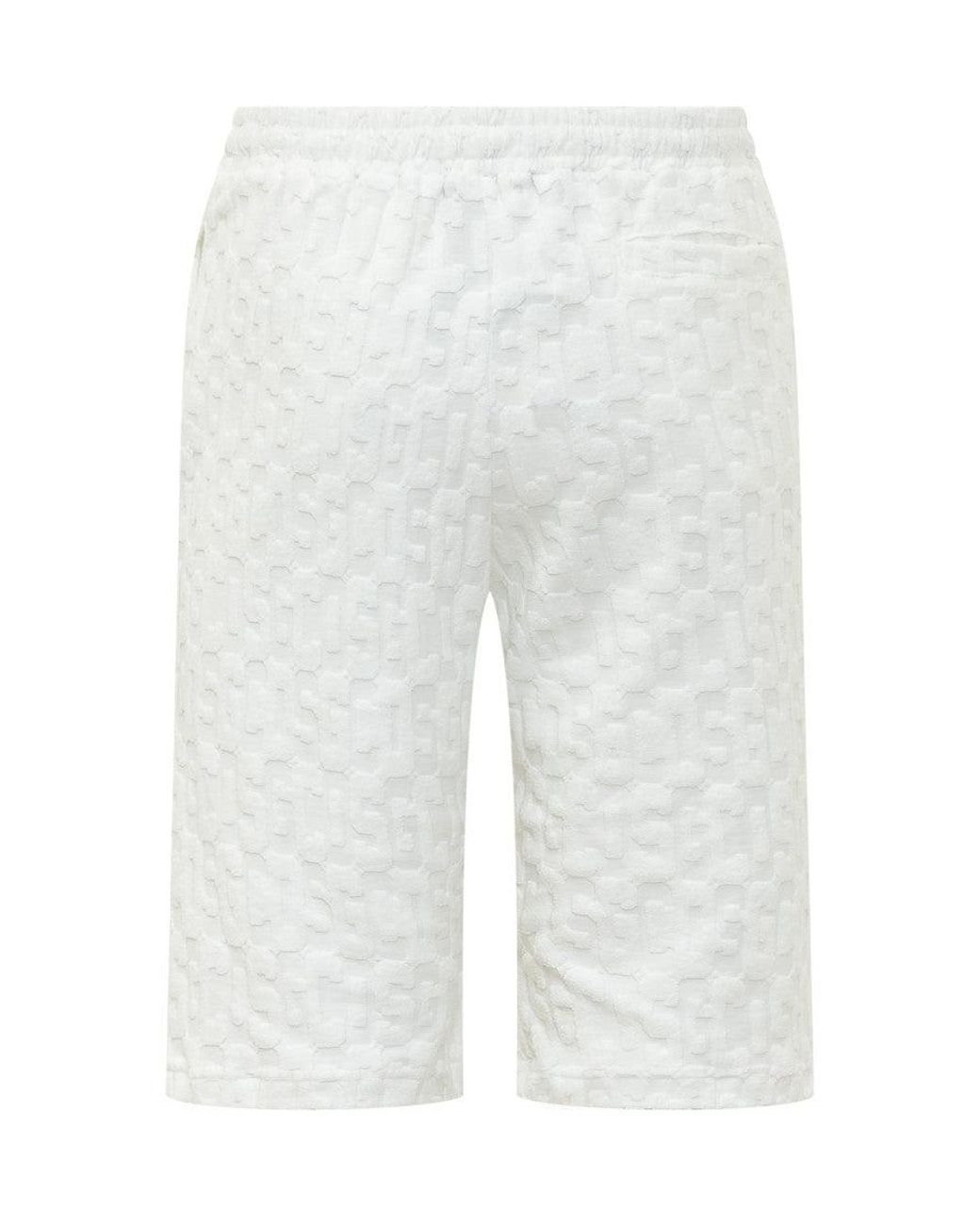 Gcds White Logo Shorts for men