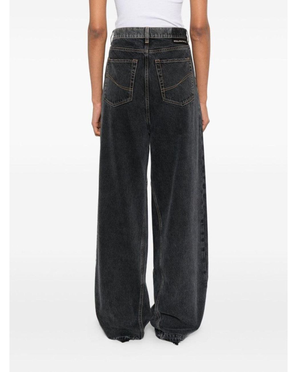 Stella McCartney Gray Cotton Blend Wide-Leg Trousers
