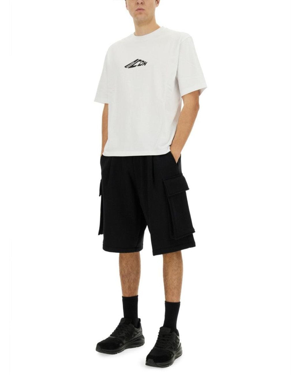 DSquared² Black Solid Shorts for men