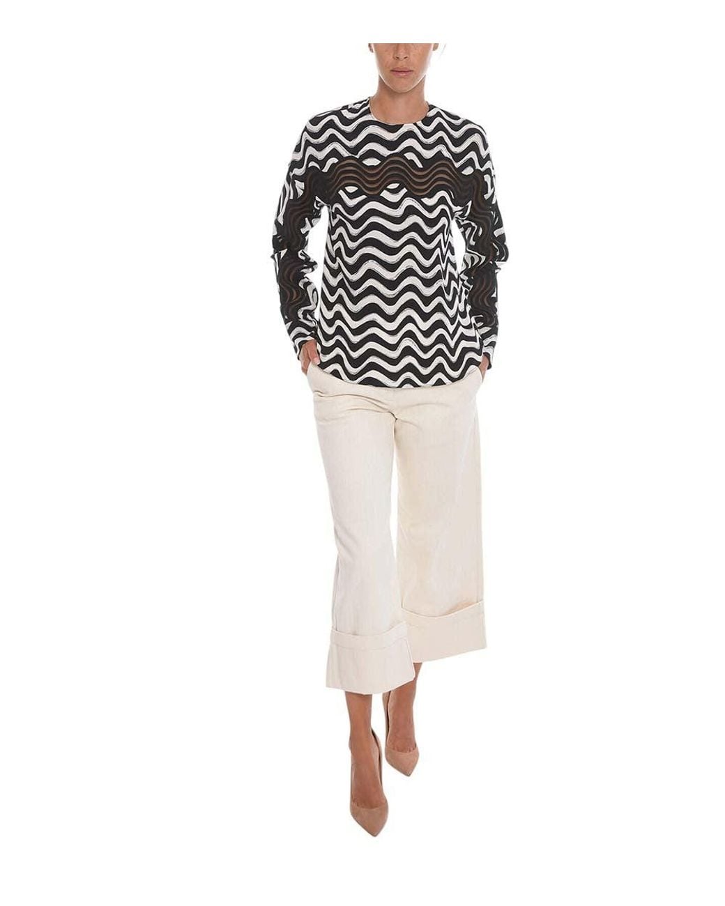 Stella McCartney Blackwhite Crew Neck Top