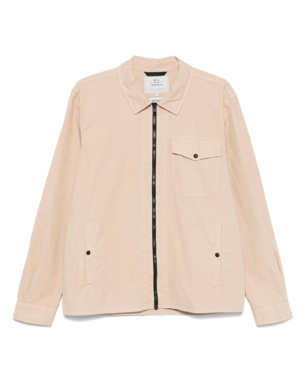 Woolrich Natural Cream Cotton Jacket for men