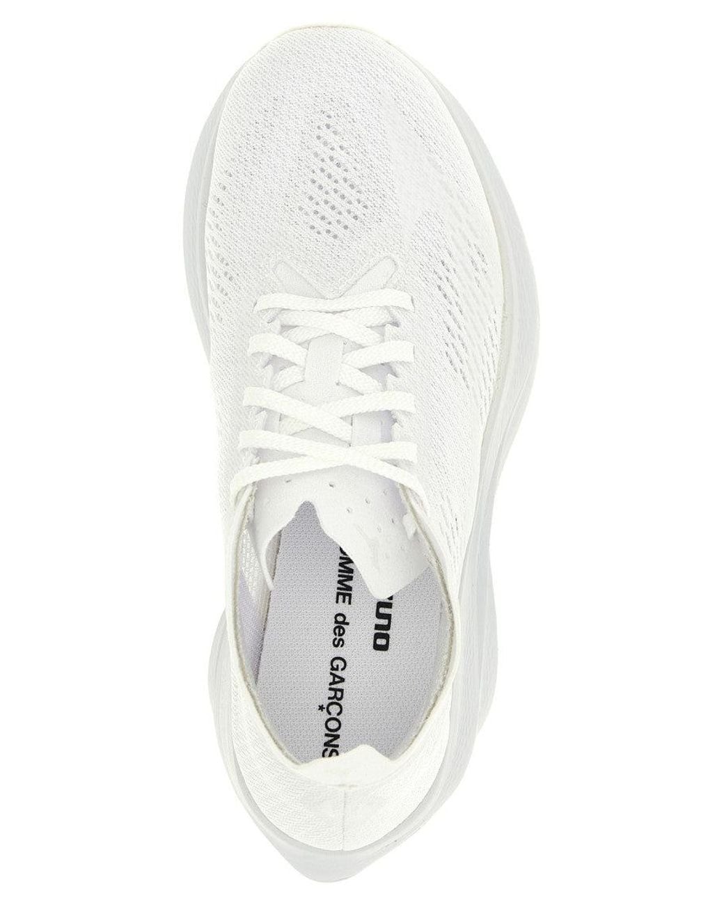 Comme des Garçons White Lace Up Sneakers