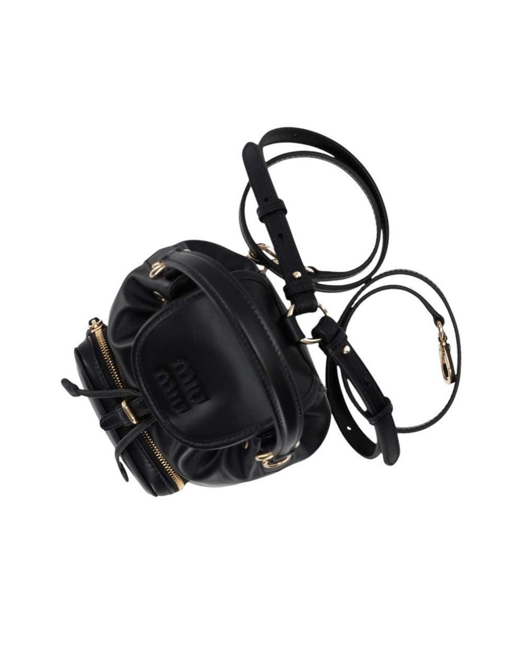 Miu Miu Black Logo Mini Backpack