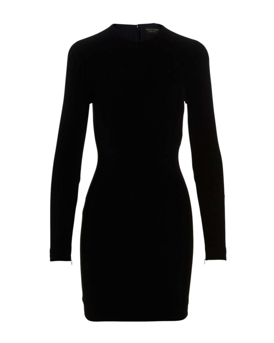Balenciaga Black Solid Mini Dress