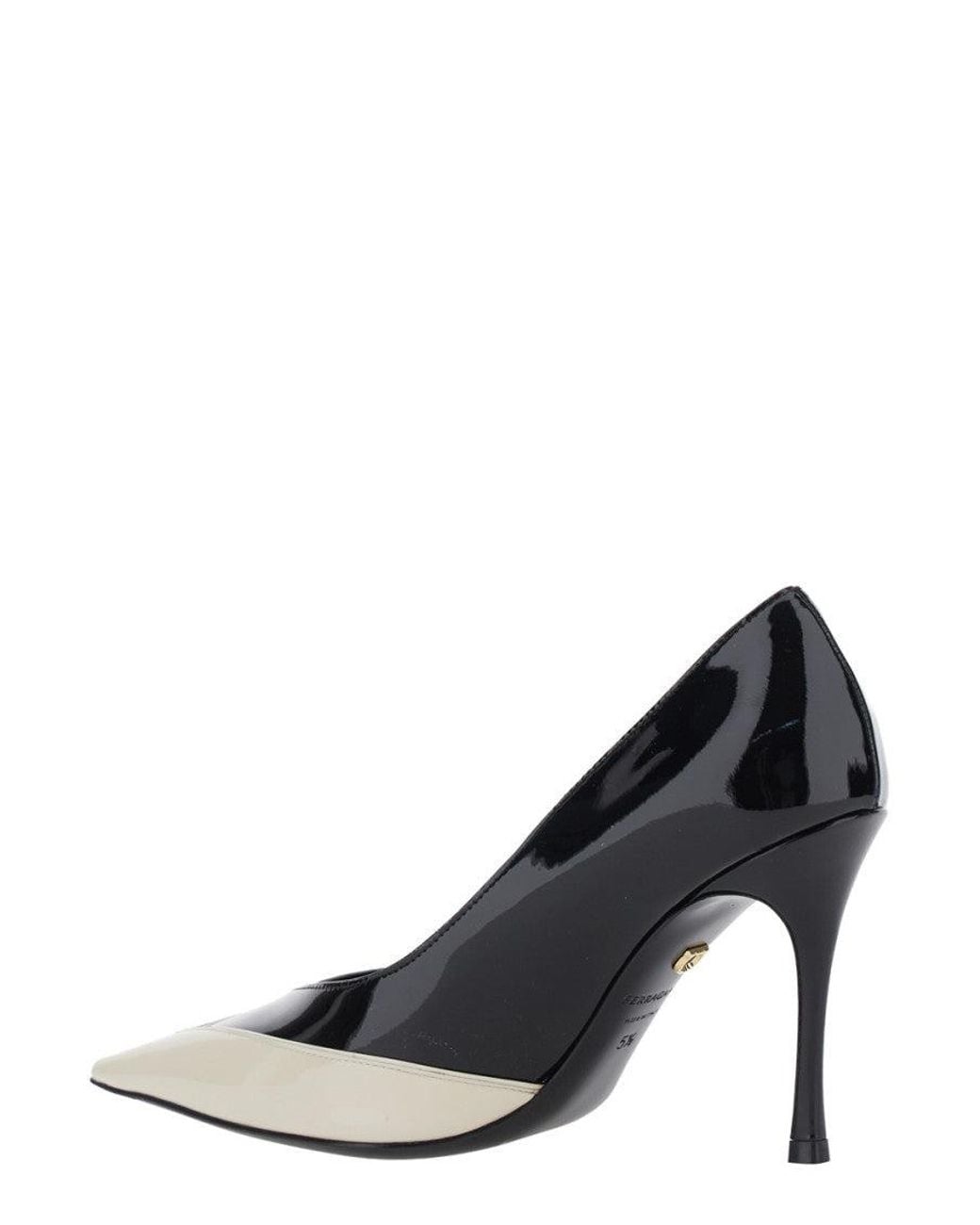 Ferragamo Blackwhite Color Block Pumps