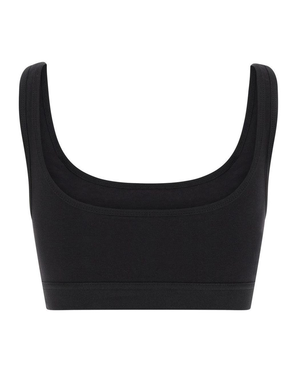 MARINE SERRE Black 'Moon Logo Stretched Jersey Sport' Top