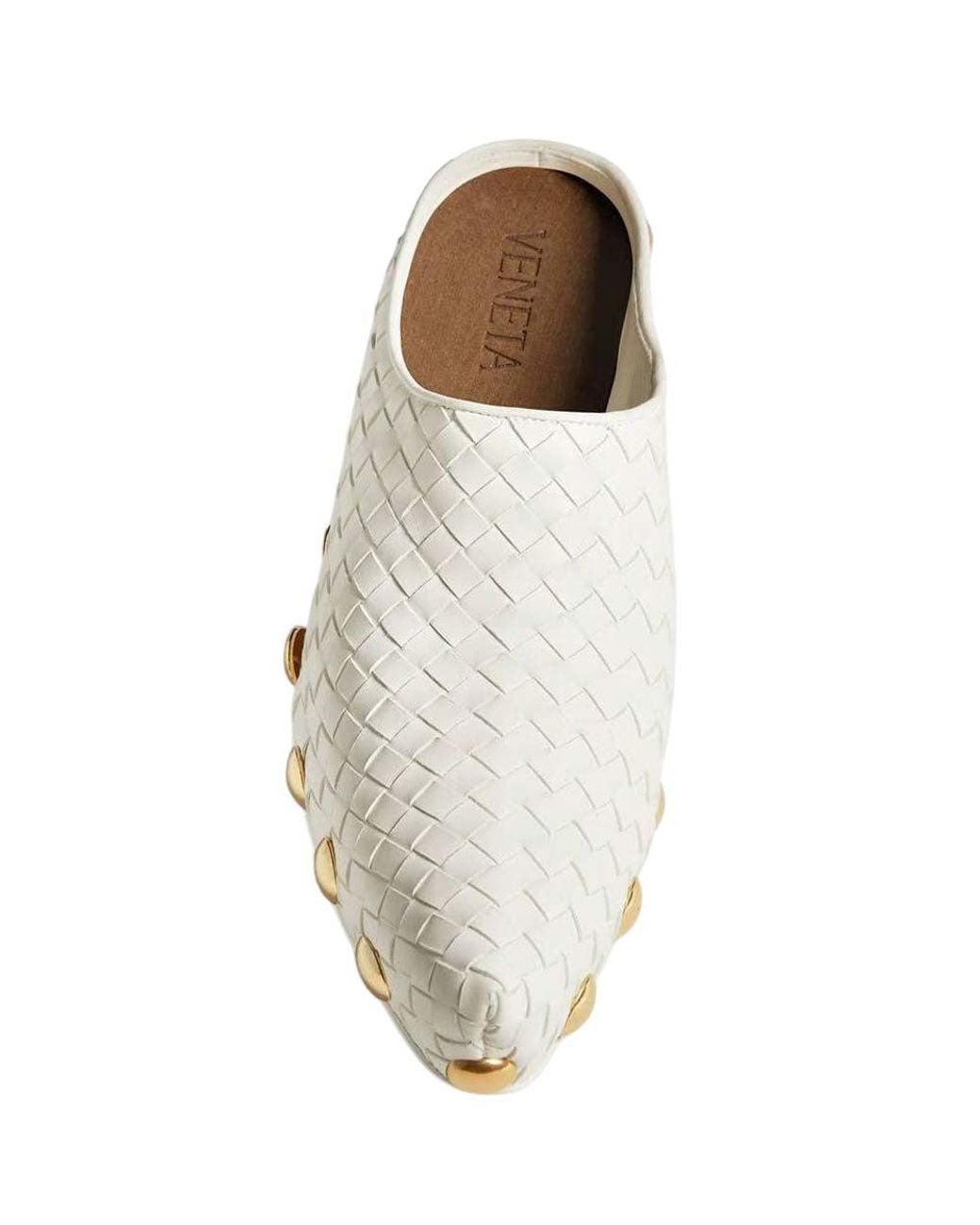 Bottega Veneta White Woven Mules