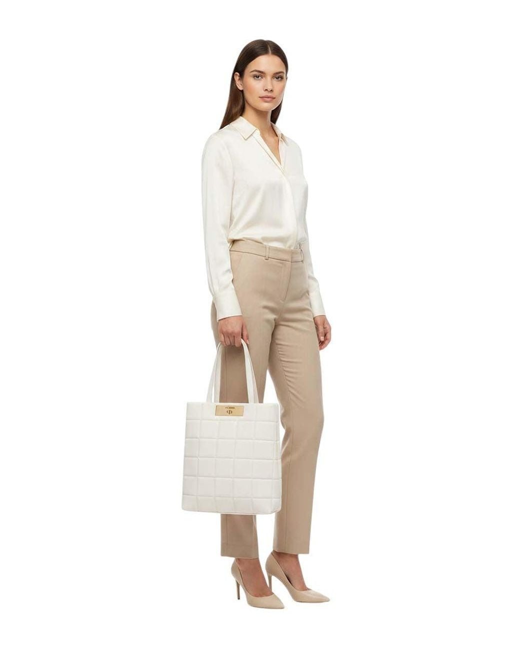 Love Moschino White Logo Large Tote