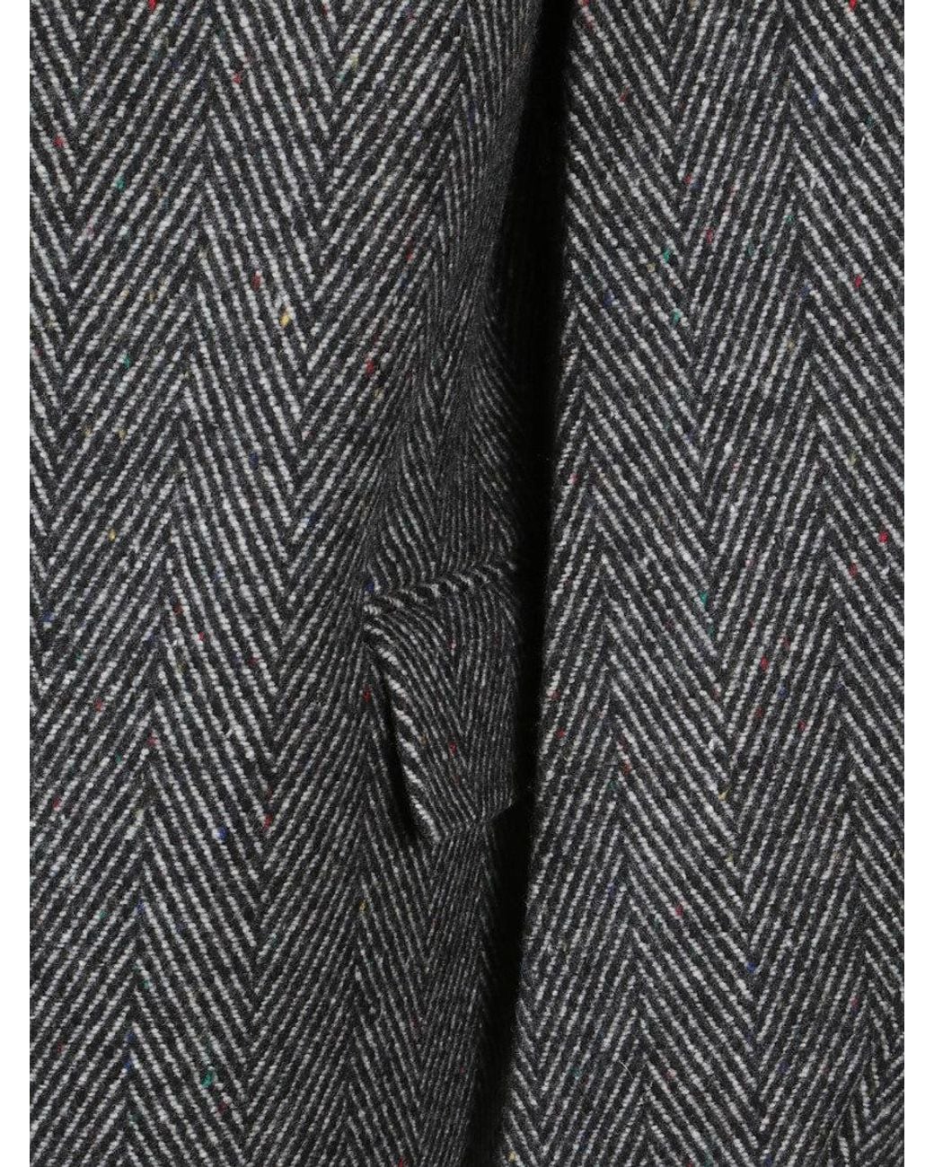 Givenchy Gray Herringbone Coat for men