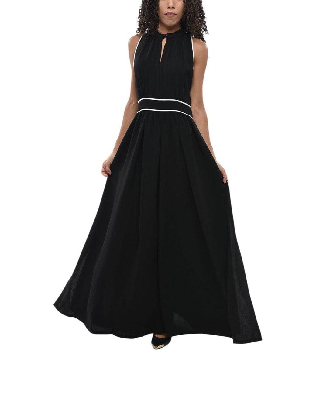 Max Mara Black Halter Neck Maxi Dress