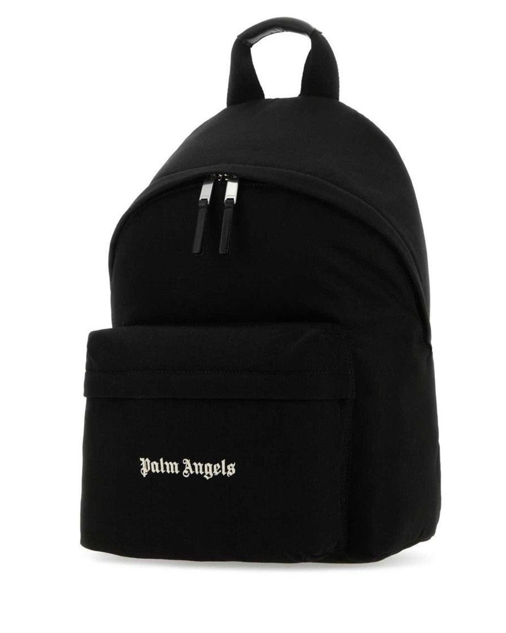 Palm Angels Black Logo-Print Backpack for men