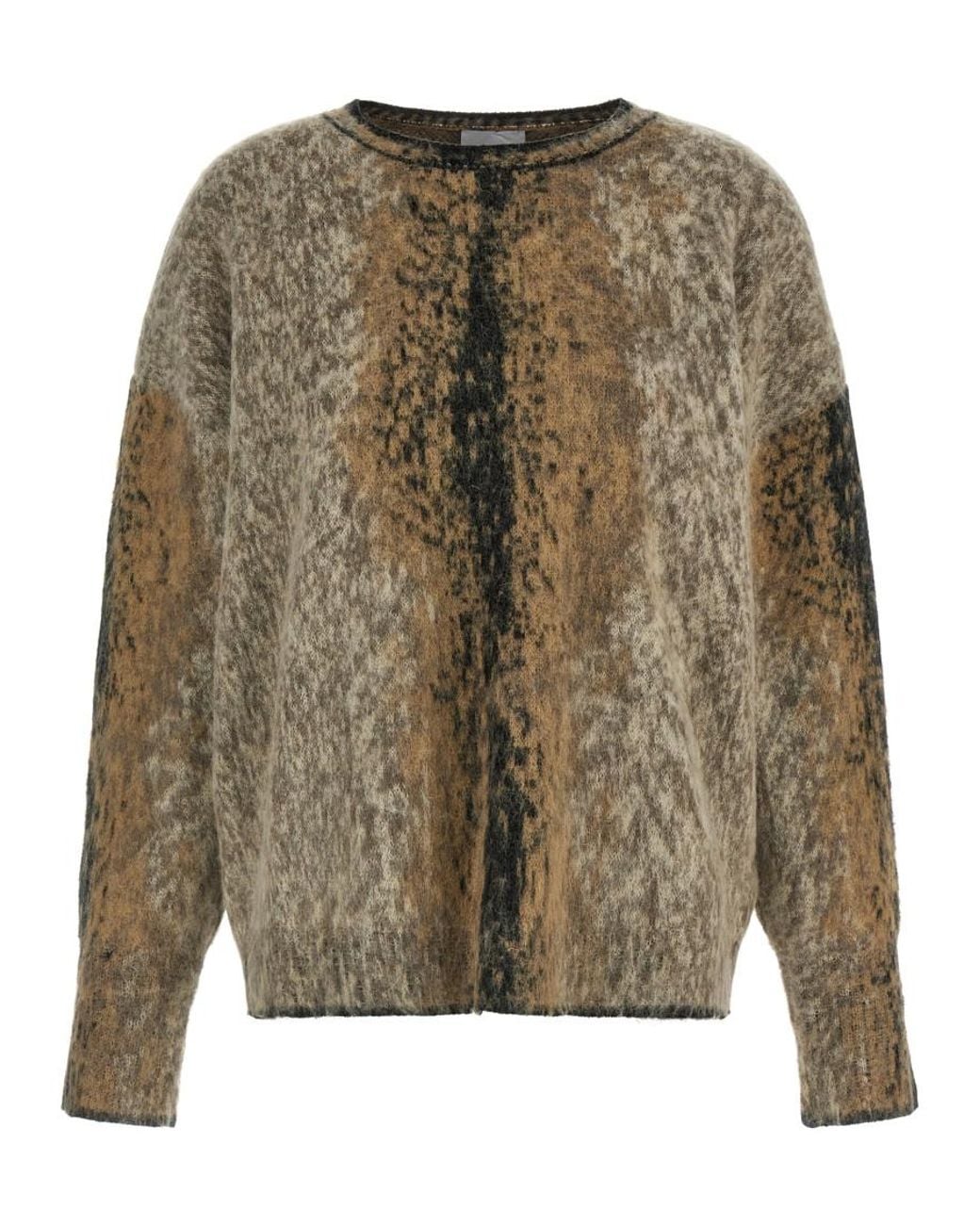 Nude Brown Abstract Crew Neck Sweater