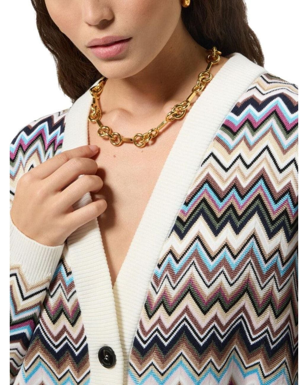 Missoni White Chevron Cardigan