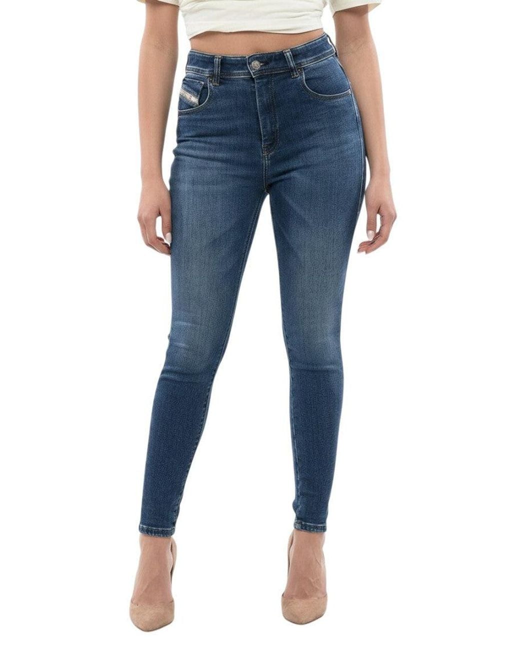 DIESEL Blue Skinny High Rise Jeans
