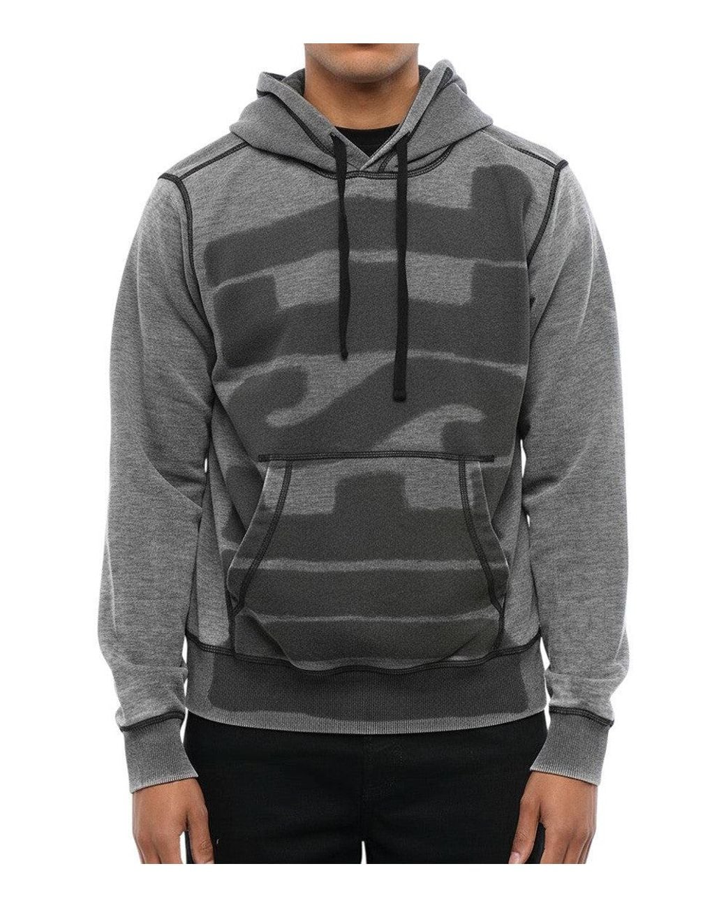 DIESEL Gray Regular Logo Hoodie for men