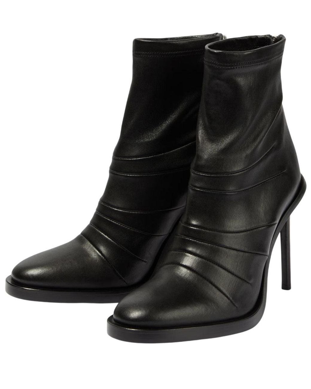 Ann Demeulemeester Black Leather Hedy Ankle Boots