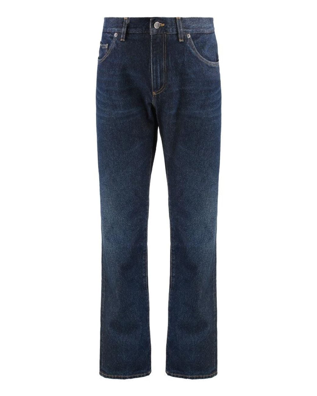 Dolce & Gabbana Blue Straight Fit Jeans for men