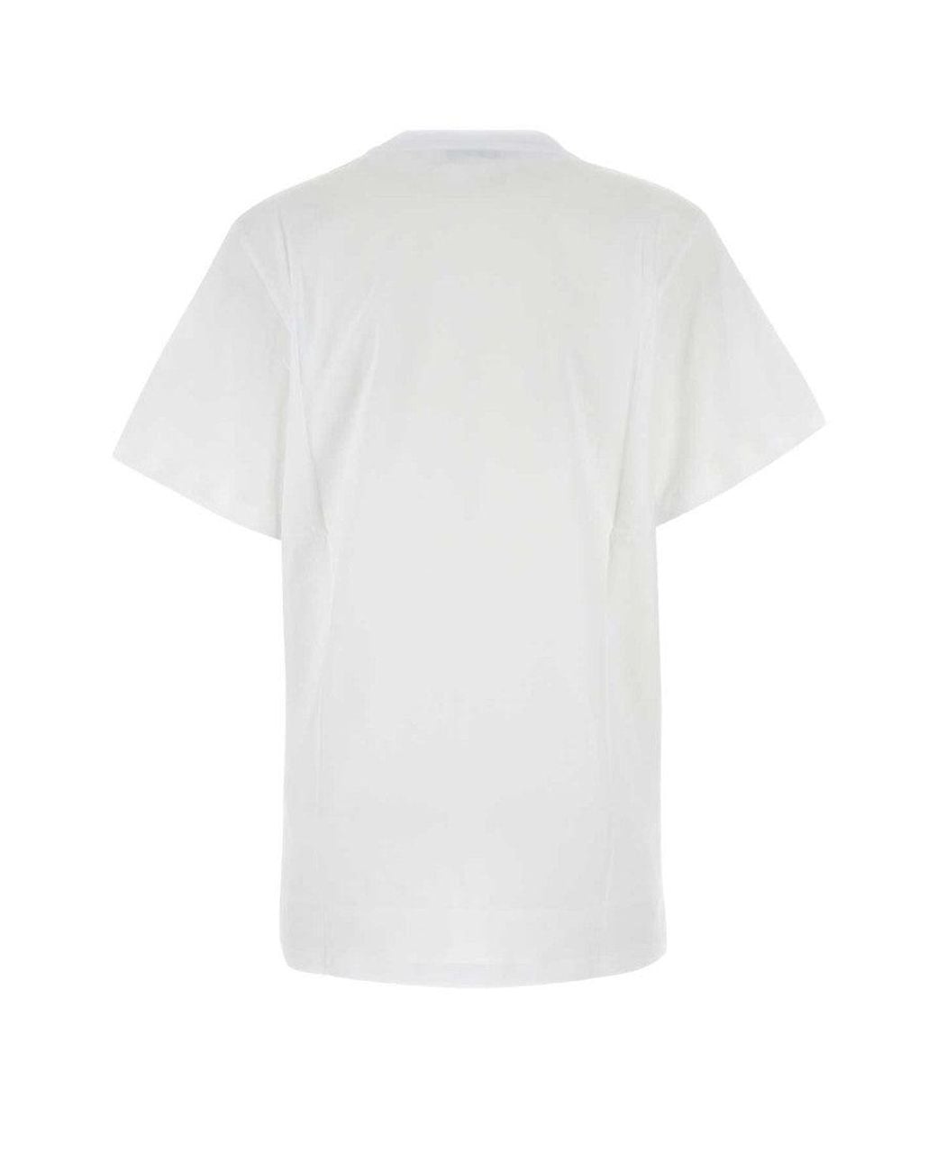 Max Mara White Mango Logo-Embroidered T-Shirt