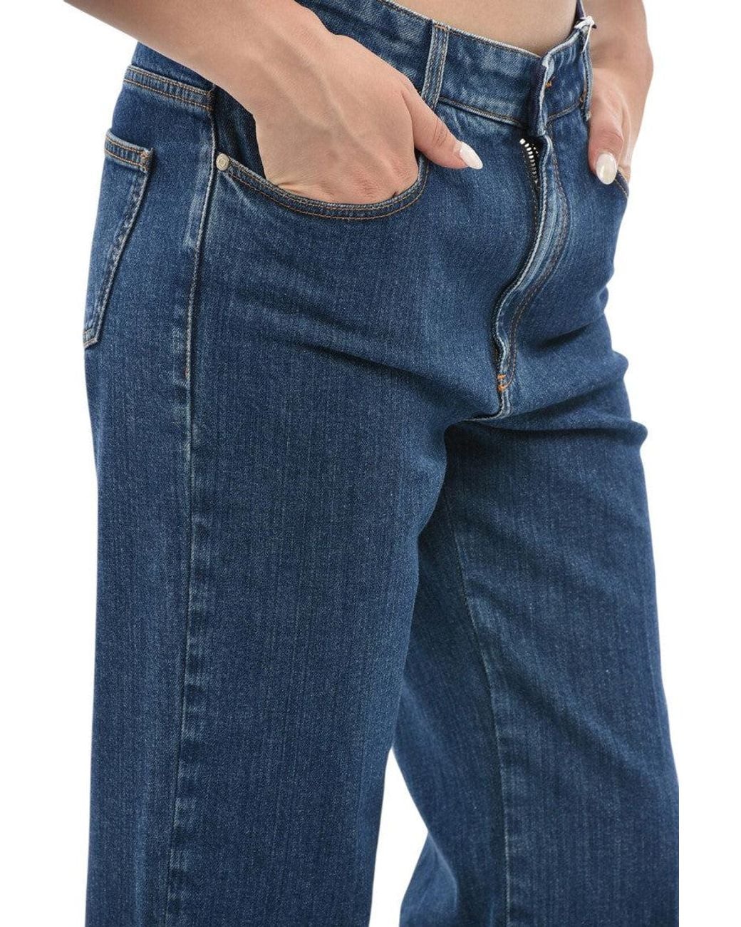 Stella McCartney Blue Straight High Rise Jeans