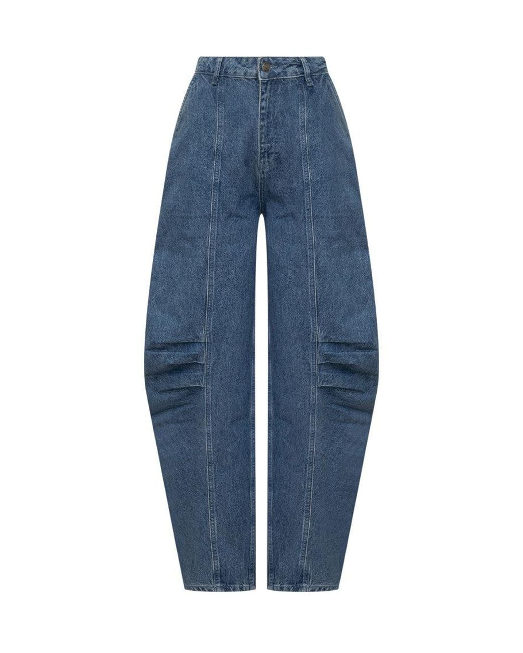 ROTATE BIRGER CHRISTENSEN Blue Cargo Paintntaloni Jeans